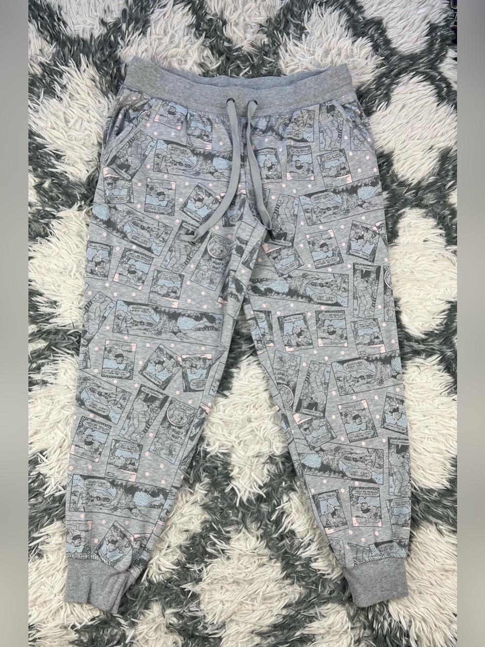 Disney Women's Gray Winnie The Pooh Pajama Jogger Sleep Lounge Pants Sz M 8-10